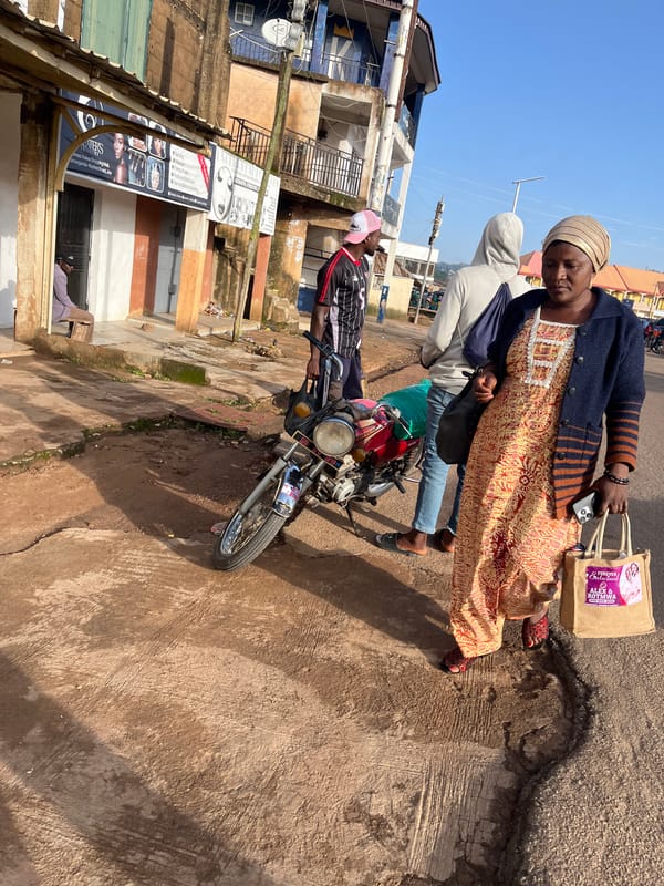 Morning street life in Gura Top, Nigeria