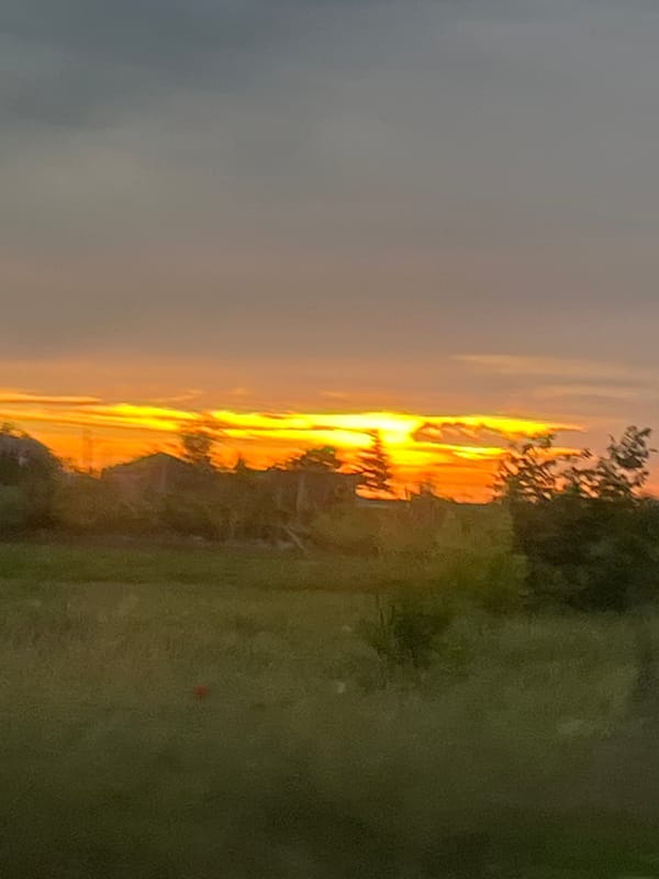 Sunset over rural Moldova landscape