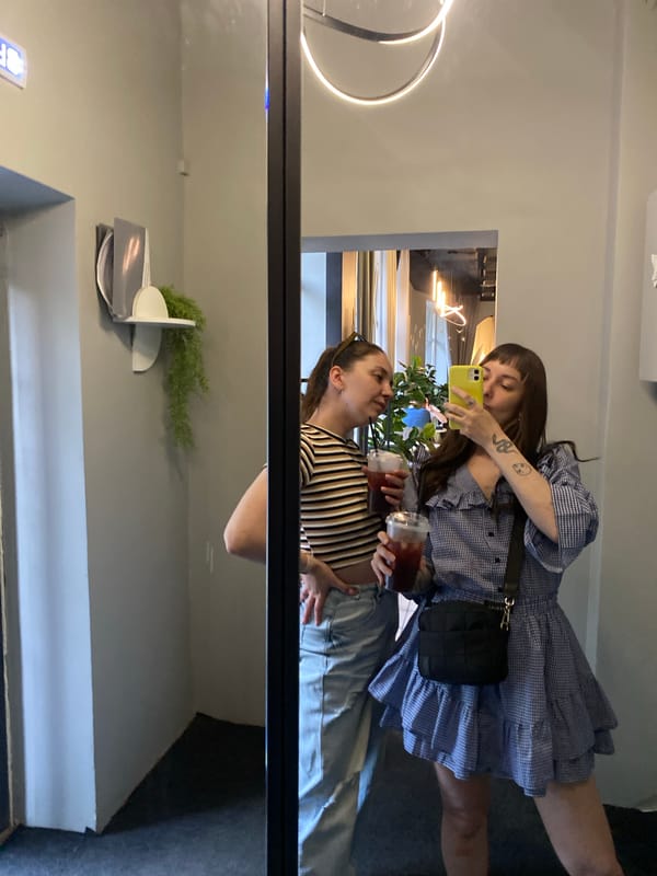 Two women photographed taking mirror selfie in Votkinsk