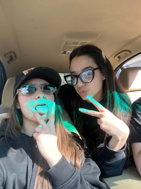 Friends take selfies in car in Plovdiv
