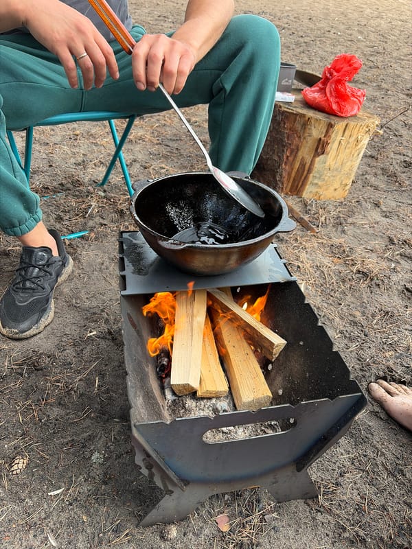 Lakeside camping morning in Vaskelovo, Russia