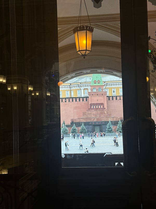 Inside a lively Moscow shopping mall near Red Square