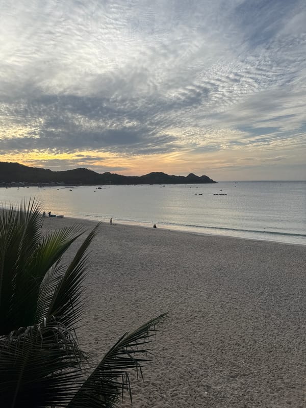 Dusk settles over the beaches of Song Cau, Vietnam