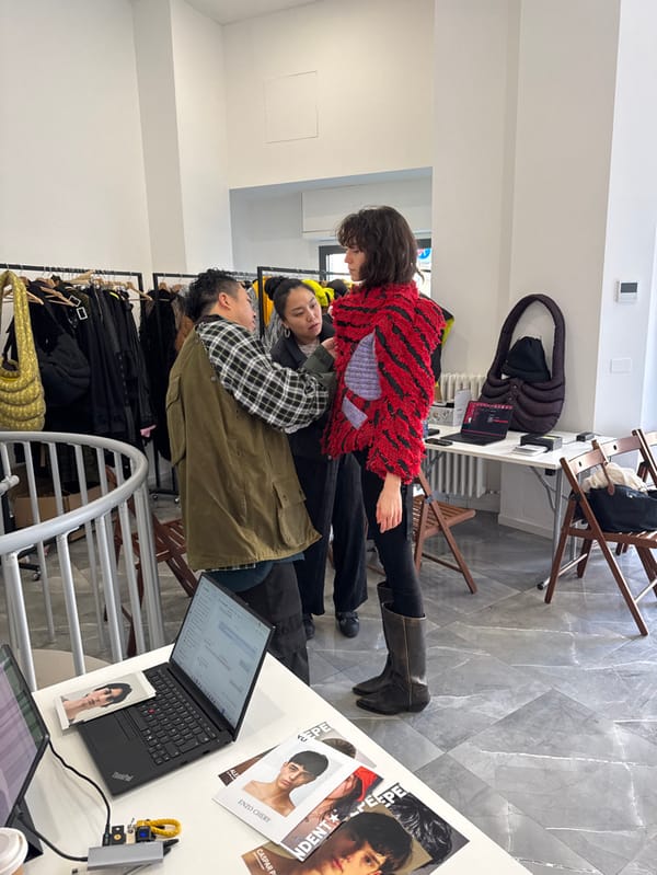 Fashion casting session documented at Milan studio Monday morning