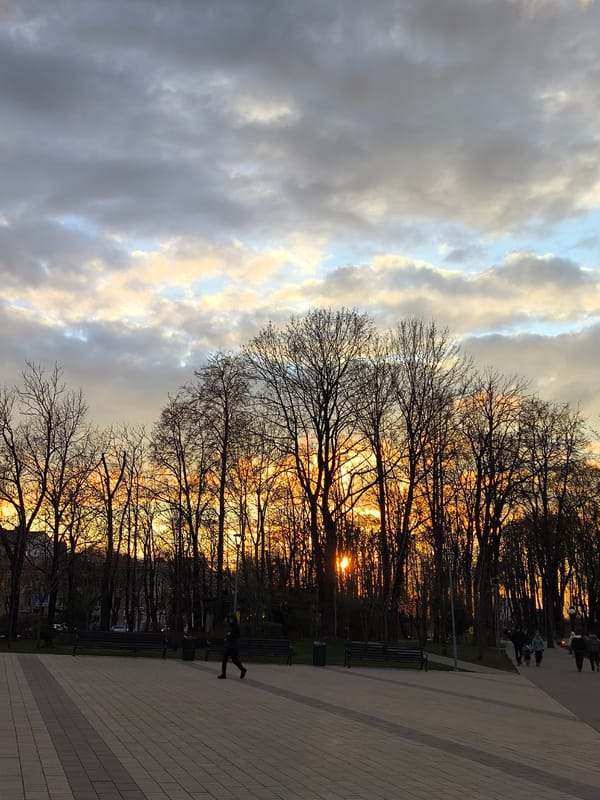 Evening scenes captured in Smolensk park and historic architecture