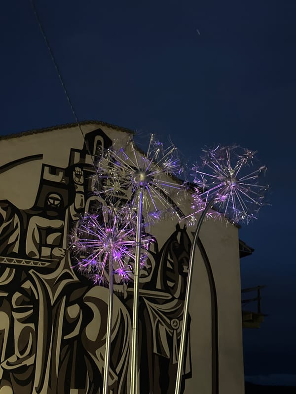 Evening documentation of Veliko Tarnovo's streets, murals, and cityscape