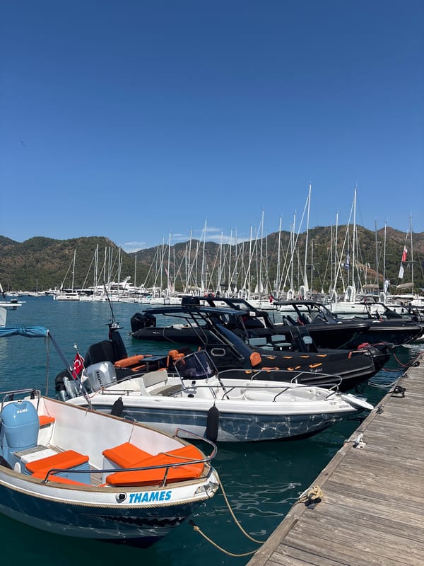 Fethiye marina on a calm, sunny morning