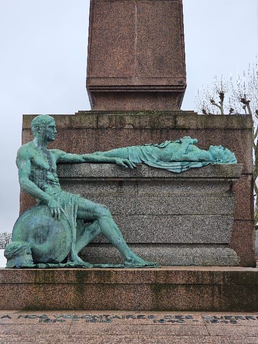 Tourist documents Luxembourg City landmarks during afternoon walking tour