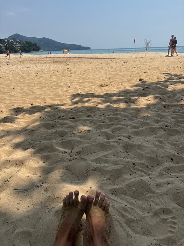 Morning beach relaxation captured in Choeng Thale, Thailand