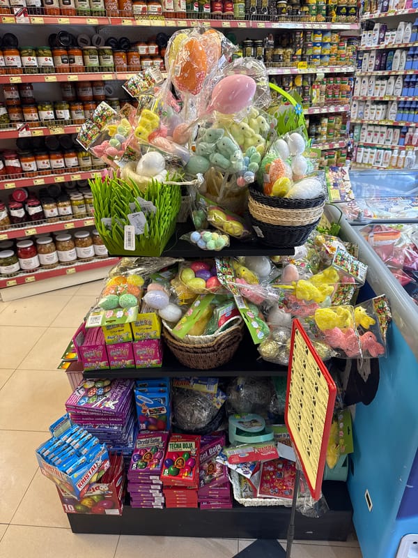 Easter merchandise displays spotted in Sutomore Montenegro store