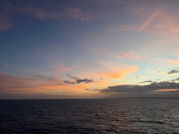 Ocean sunset captured in twilight colors by witnesses
