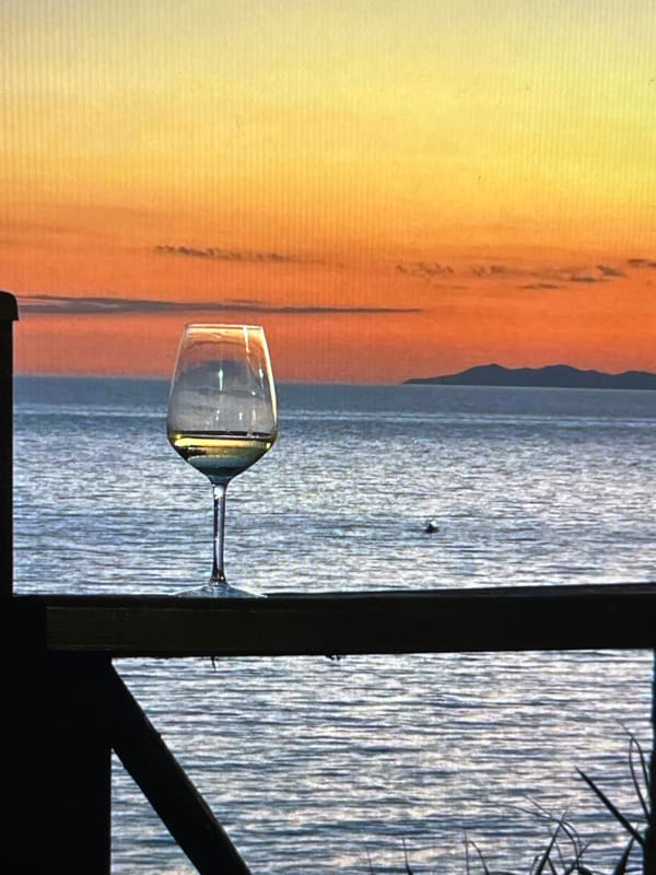 Champagne and sunset: an oceanfront dinner for two