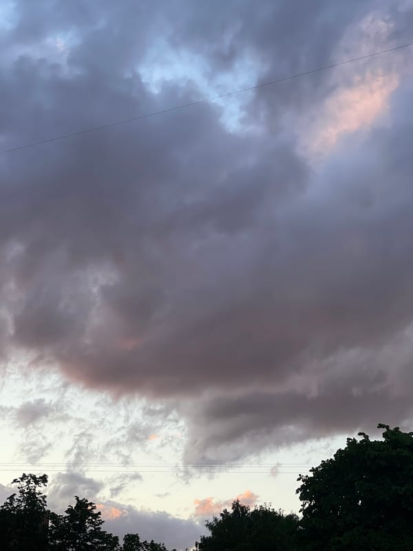 Dramatic sunset with storm clouds observed in Riga, Latvia