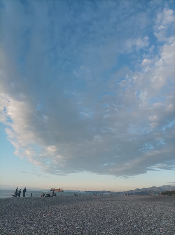 Afternoon beach activity observed in Batumi, Georgia