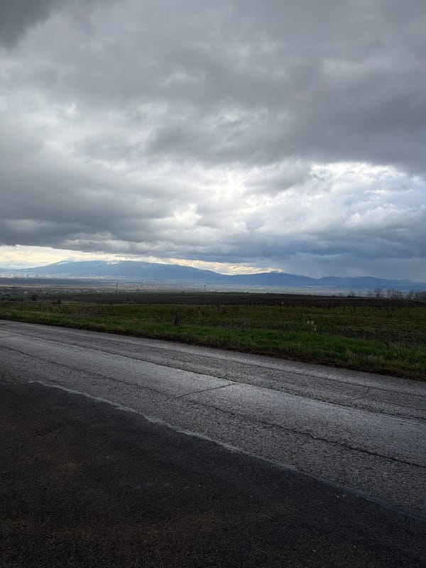 Wet road conditions observed in Dobroslavtsi, Bulgaria