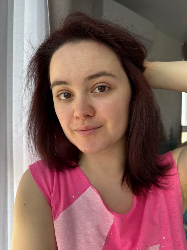 Woman gets hair styled in Izhevsk morning routine