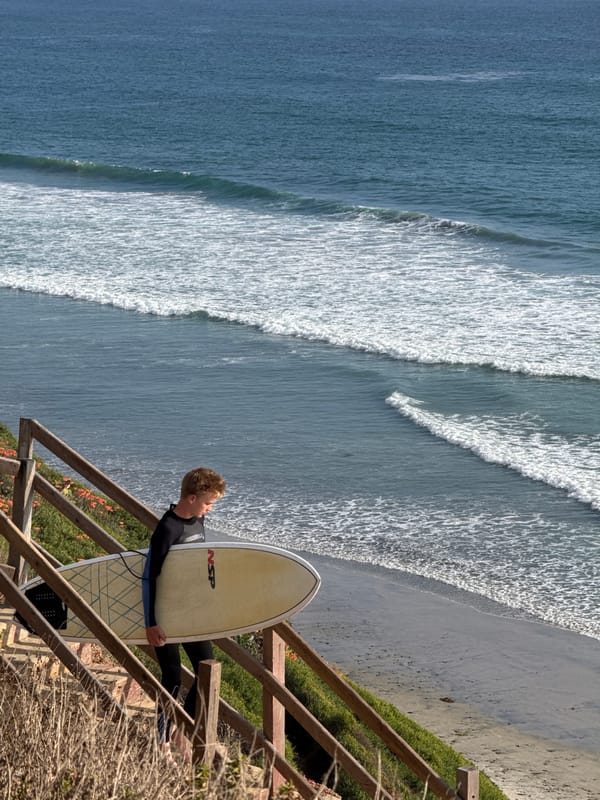 Early morning coastal scenes documented across Encinitas, California