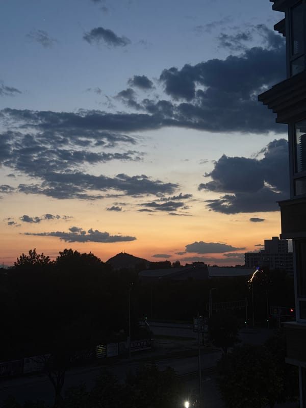 Sunset views captured from elevated position in Plovdiv, Bulgaria