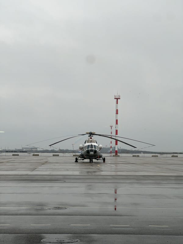 Airport operations documented in Gorodok, Russia
