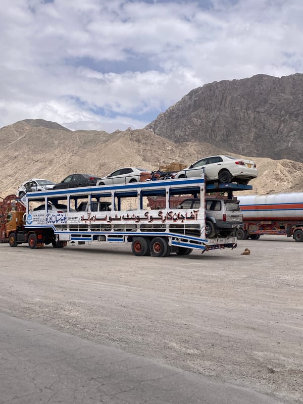 Custom car carrier truck spotted roadside in Pakistan