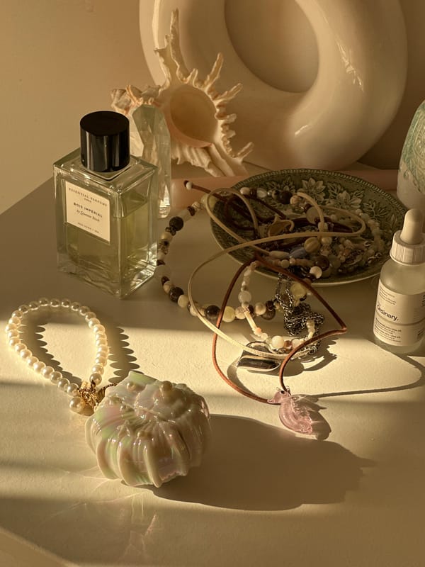 Objects arranged on surface captured in morning light, Bar