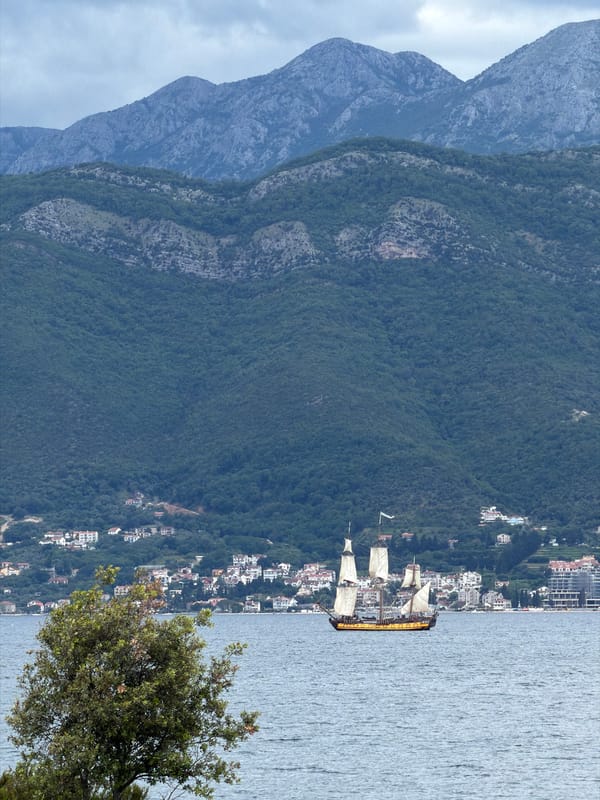 Coastal Montenegro scenes captured: landscapes, oranges, sailing boat