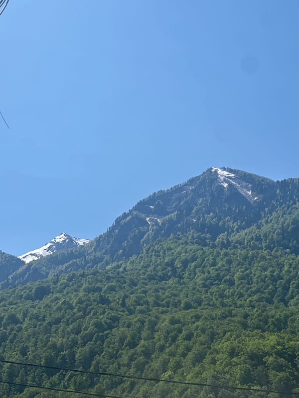 Morning mountain views documented in Krasnaya Polyana, Russia