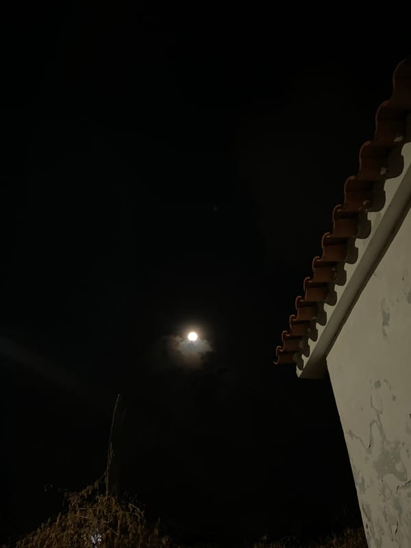 Cloudy moonlit night captured in Juan Griego, Venezuela
