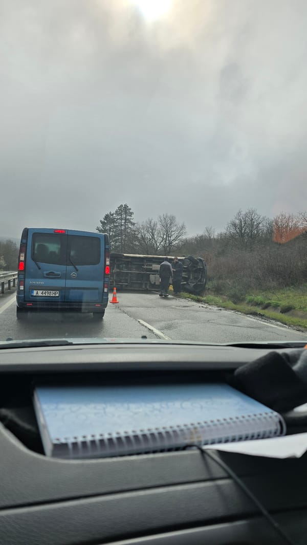 Traffic incident involving van on highway near Burgas, Bulgaria