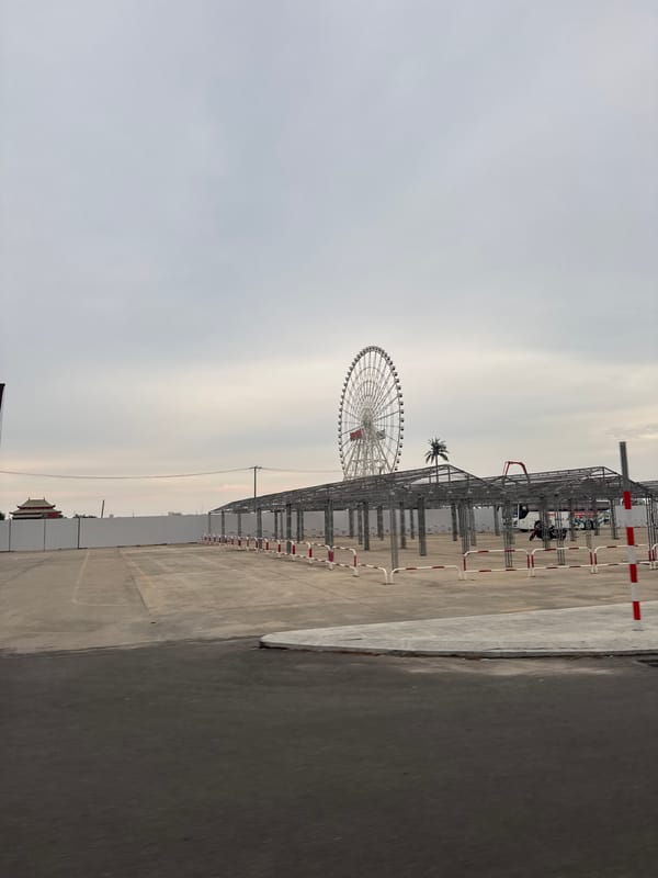 Ferris wheel spotted from elevated view in Đà Nẵng