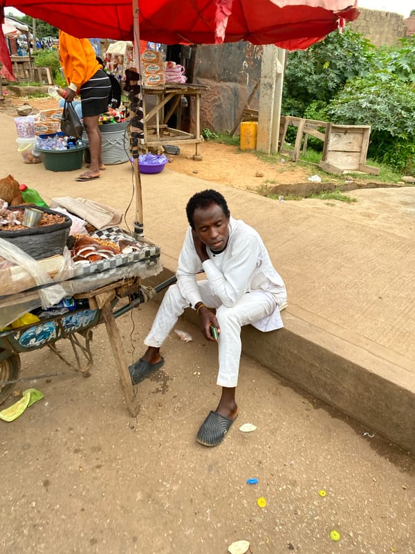 Everyday street life at a Bukuru market