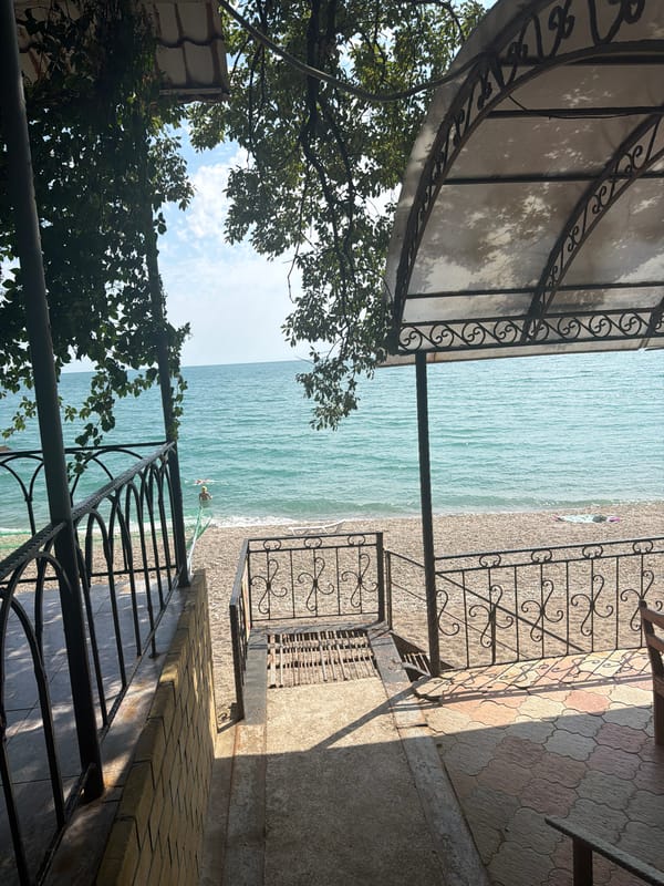 Lazy beach morning in New Athos, Abkhazia