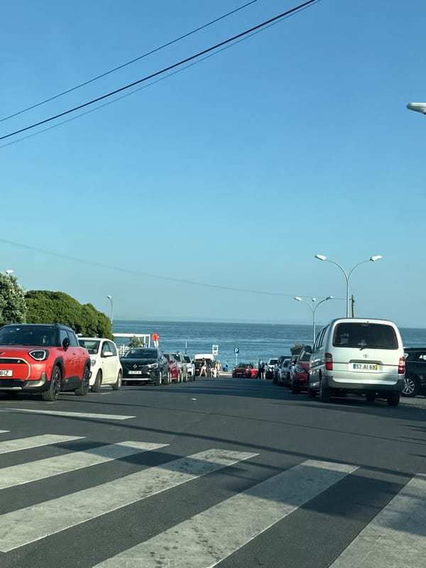 Evening drive through Oeiras and Cascais coastal streets