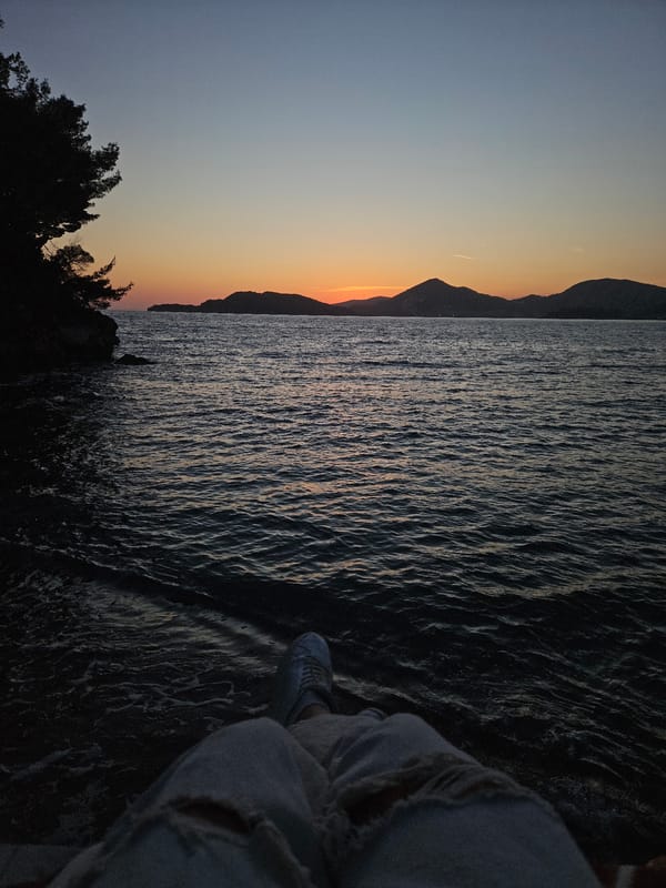 Peaceful twilight moments captured at Sveti Stefan coastline