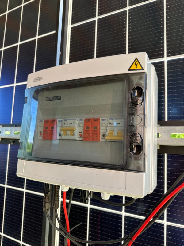Solar setup and home interior at a residential property
