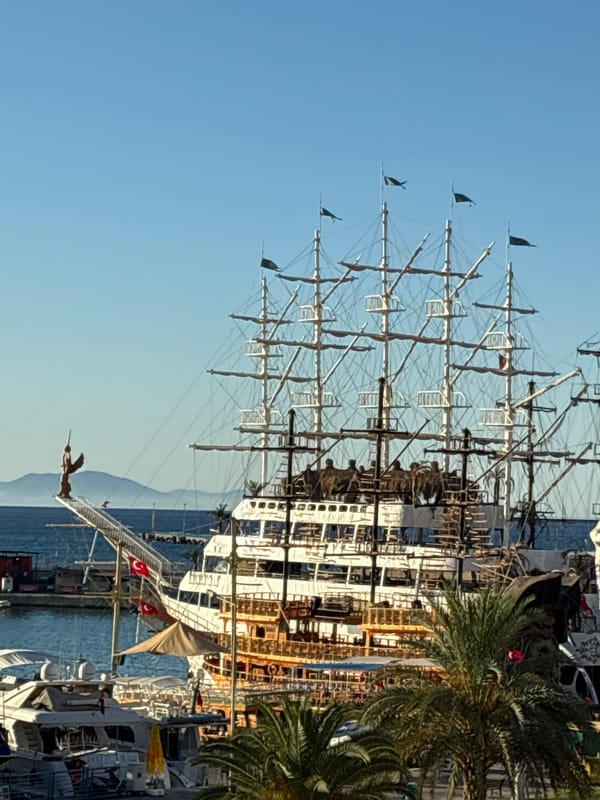 Harbor town street life in Alanya, Turkey