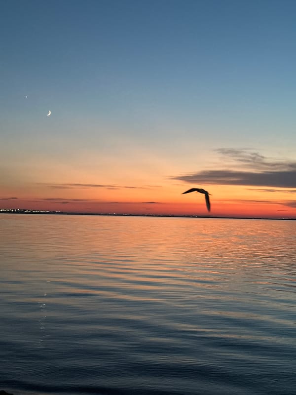 Sunset to nightfall over a Kokshetau lakefront