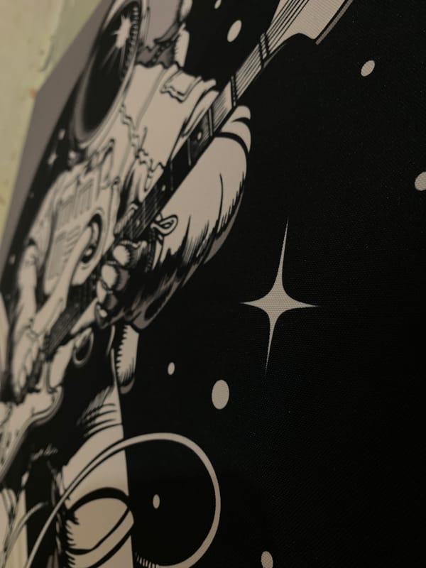 Astronaut drawing and striped socks observed in Votkinsk