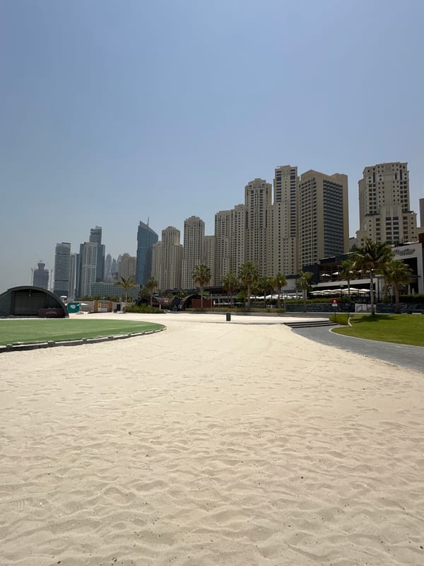 Beach morning near Ain Dubai with a few lifestyle extras