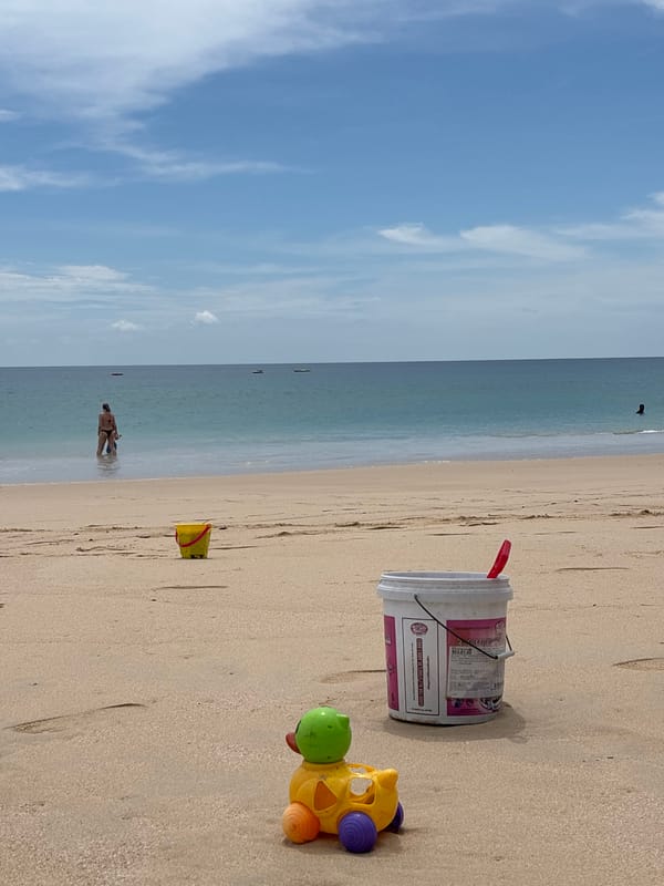 Morning beach life documented in Choeng Thale, Thailand