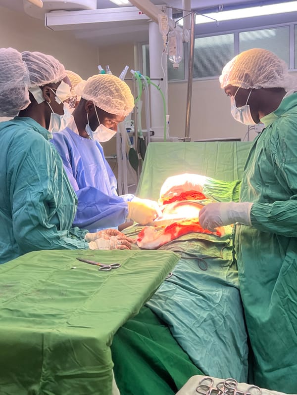 Surgical team performs abdominal operation in Nairobi hospital