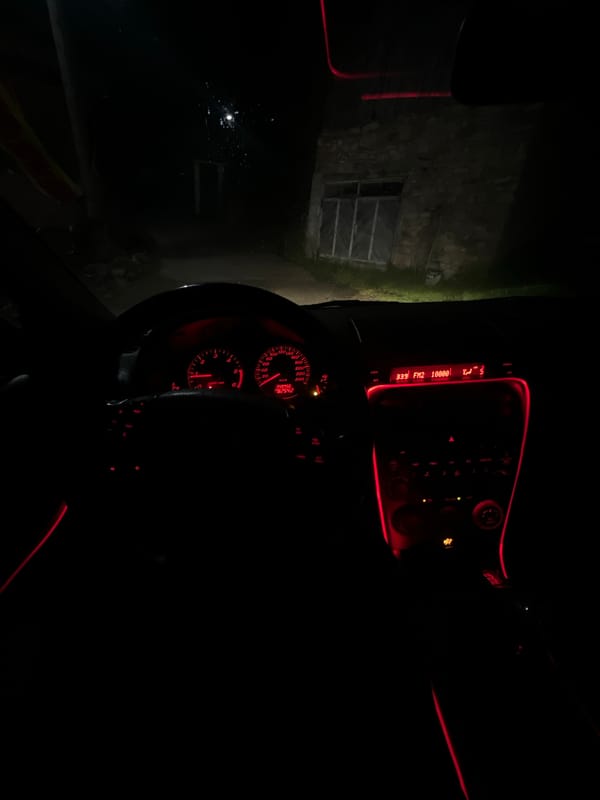 Late-night drive documented through dashboard photos in Bulgarian village