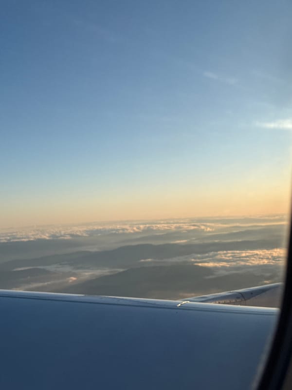 Air passenger documents flight experience from Portugal terminal