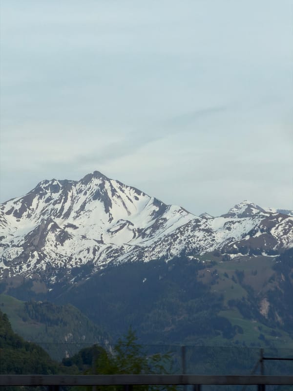 Overcast mountain landscape photographed in Horw, Switzerland