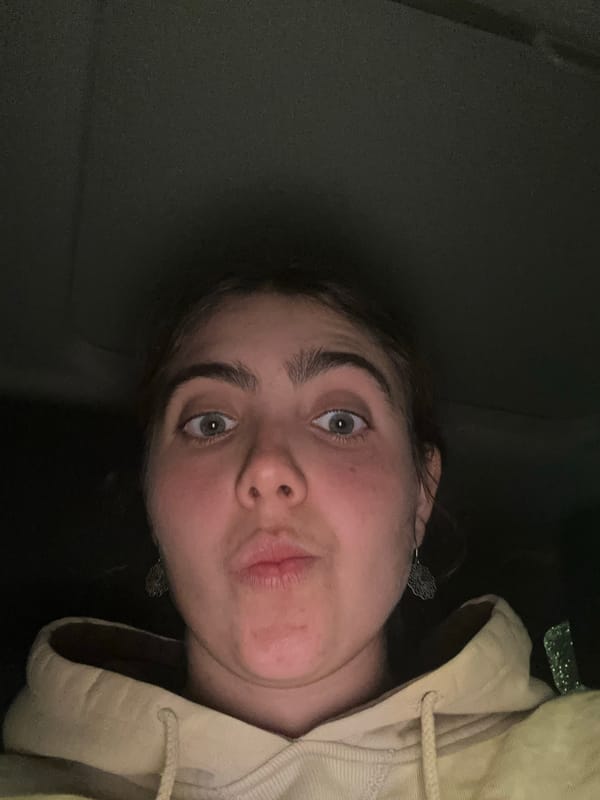 Woman takes late-night selfie in Neot Hovav, Israel