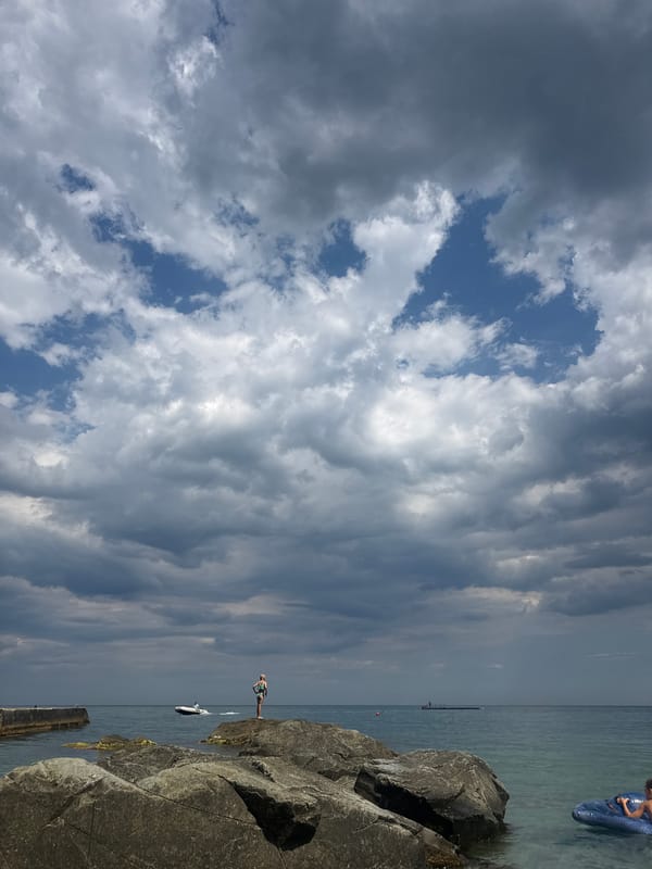 Summer afternoon at Partenit's pebble beach, Crimea