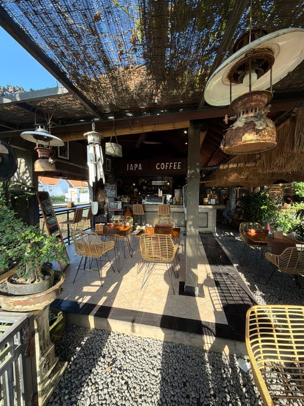 Japa Coffee's outdoor seating in Mengwi, Bali