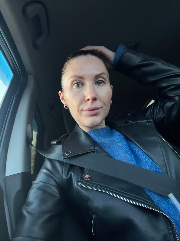 Woman takes car selfie in Perm, Russia