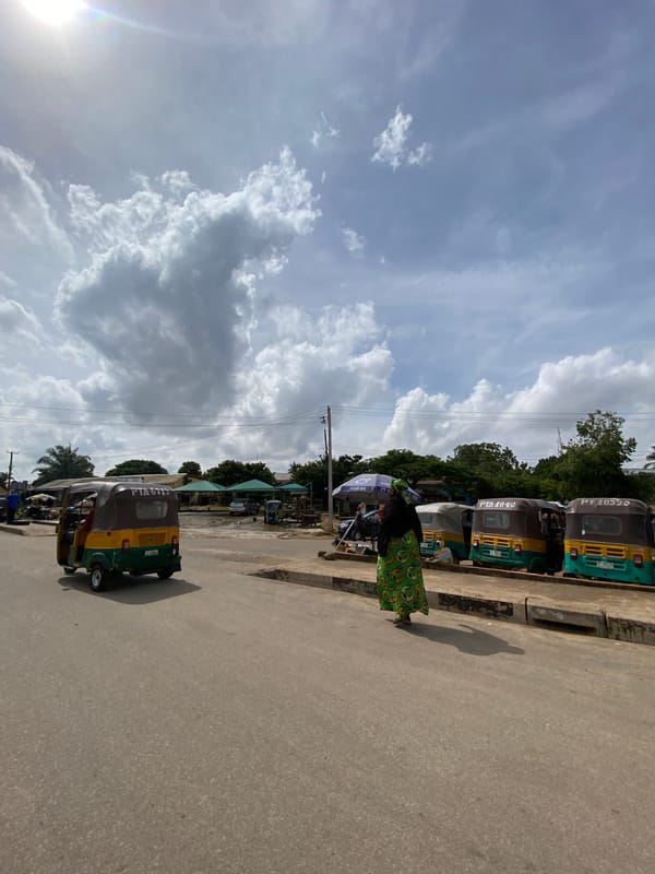 Roadside scenes along a Jos, Nigeria street