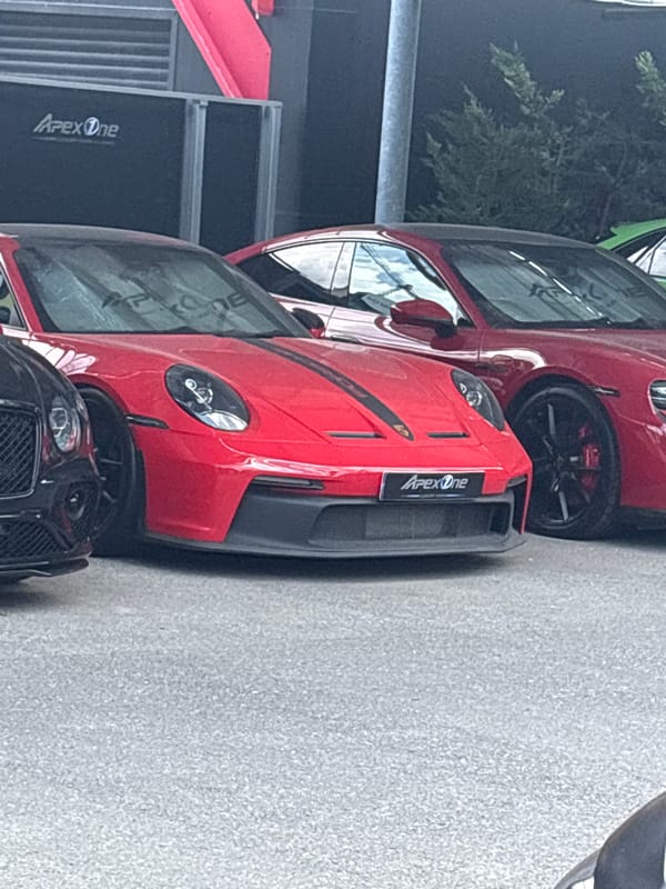 Two Apex One Porsches spotted outside Sofia building